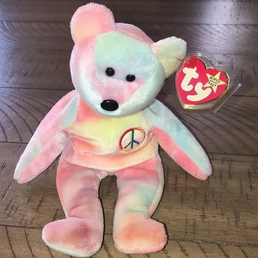 Peace ☮️✌️ Beanie Baby Collection by Ty Pastel Colors. Peace sign ☮️ issued 1996